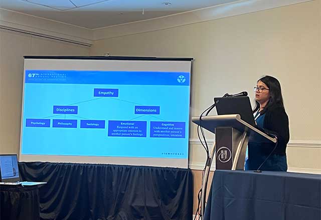 Dr. Alam presenting at HFES